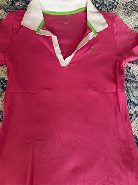 Lilly Pulitzer Hot Pink Knit Polo Shirt